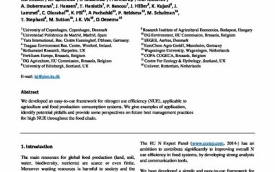 A simple and easy-to-communicate framework for analyzing Nitrogen Use Efficiency (NUE) in agriculture and food systems
