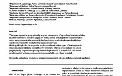 Geographical targeted landscape management for reduced N pollution from agriculture