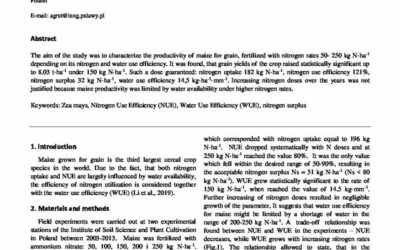 Nitrogen and water use efficiency of maize in long-term field experiment