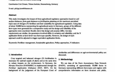 Comparison of regulatory approaches for determining application limits for mineral nitrogen fertilizer use