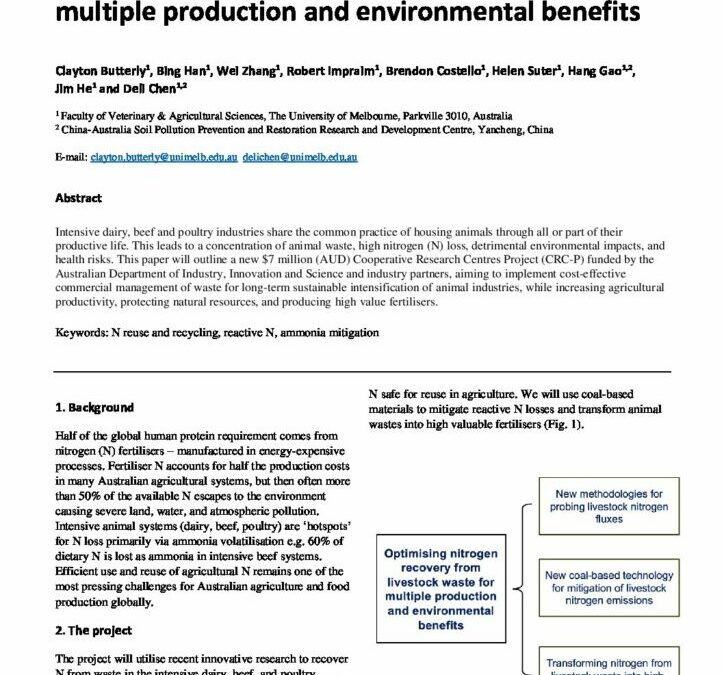 Optimising N recovery from livestock waste for multiple production and environmental benefits