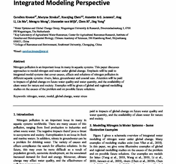 Nitrogen, Water and Global Change – an Integrated Modeling Perspective