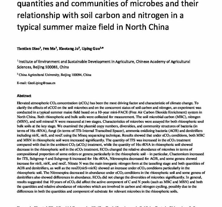 Effect of elevated atmospheric CO2 on the quantities and communities of microbes