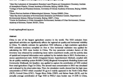 Numerical analysis of agricultural emissions impacts on PM2.5 in China using a high-resolution ammonia emission inventory