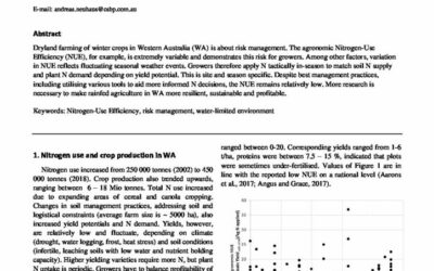 The challenge to improve nitrogen-use efficiency in broadacre dryland farming of Western Australia