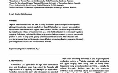Improving organic amendment use in Australian vegetable production