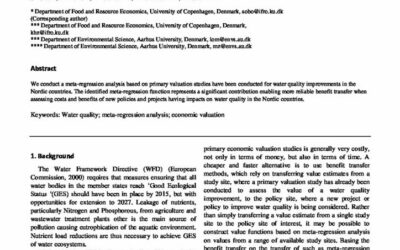 Willingness to pay for improvements in surface water quality in Northern Europe