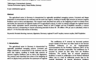P budget calculations of German farmland and resulting manure surpluses in livestock hotspot regions