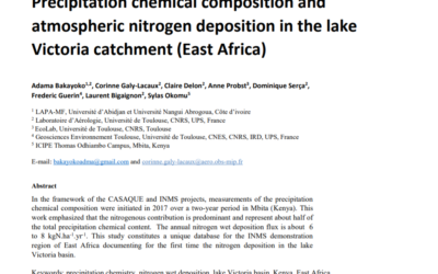 Precipitation chemical composition and atmospheric nitrogen deposition in the lake Victoria catchment (East Africa)
